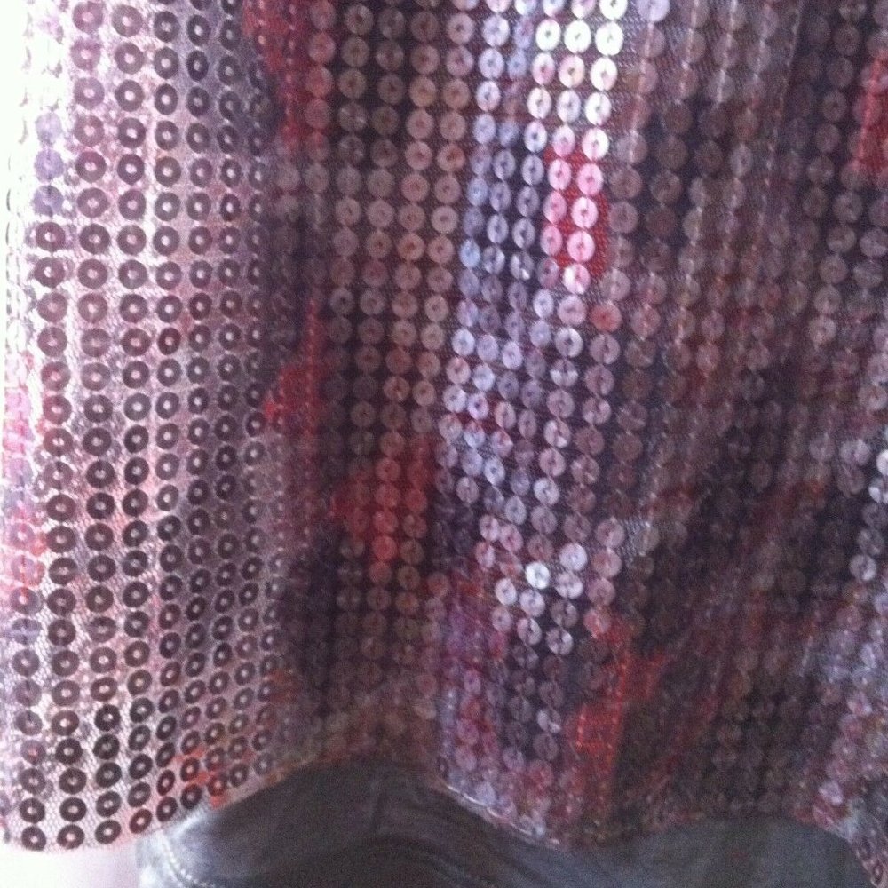 Nwot Mango Leopard Print Sequins Embellished Shor… - image 5